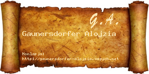 Gaunersdorfer Alojzia névjegykártya